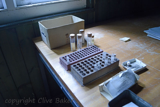 Specimen jars on table of study
